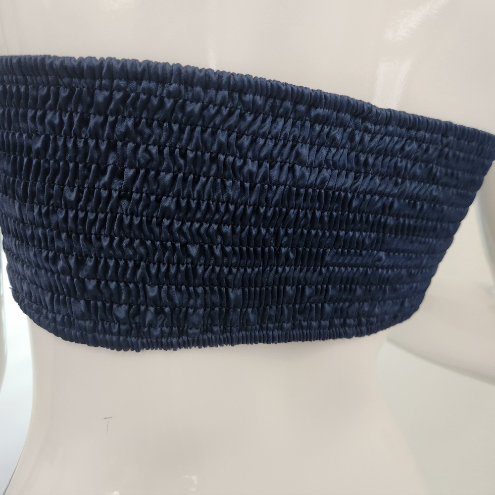 Valija Gitana Midnight Blue Strapless Bandeau Top Size Medium - Picture 7 of 15